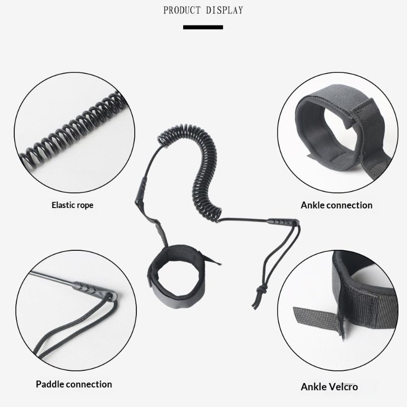 1Pc Surf Sup 10 Feet Ankle Leash Surfing Elastic Coiled Stand UP Paddle Board Leg Rope Surfboard Ankle Leash Surfing Accessories