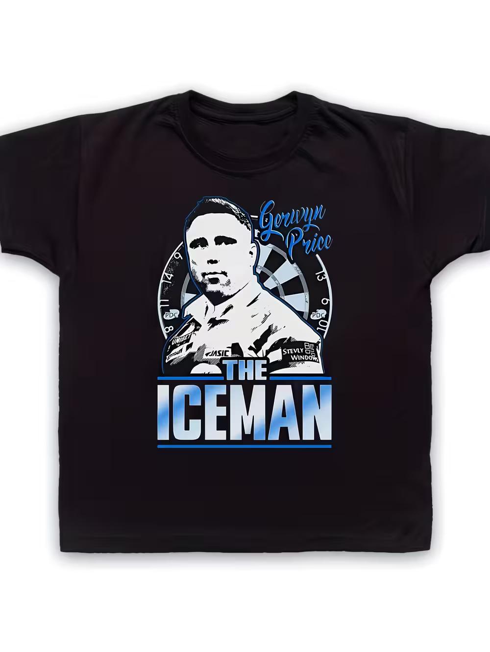 

Gerwyn Price The Iceman Commemoration T-Shirt - Men S Black Darts Graphic Tee L