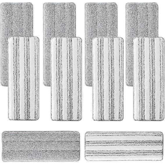 10Pcs Joymoop Mop Replacement Pads, 13 * 4.9'' Universal Mop Pads Mop Head Refills Washable Wet Mop, Compatible with Most 11-13” Size Mops