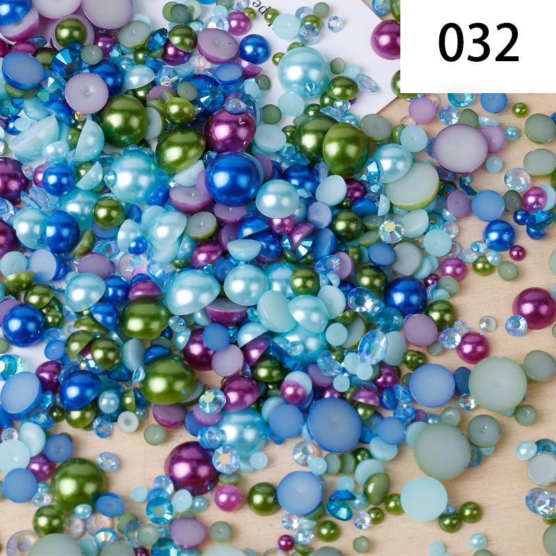 Yantuo 1000g Mixed Packaging Flat Back Pearls Resin Rhinestone Jelly Rhinestones Bulk Abs Loose Pearl for DIY Decoration
