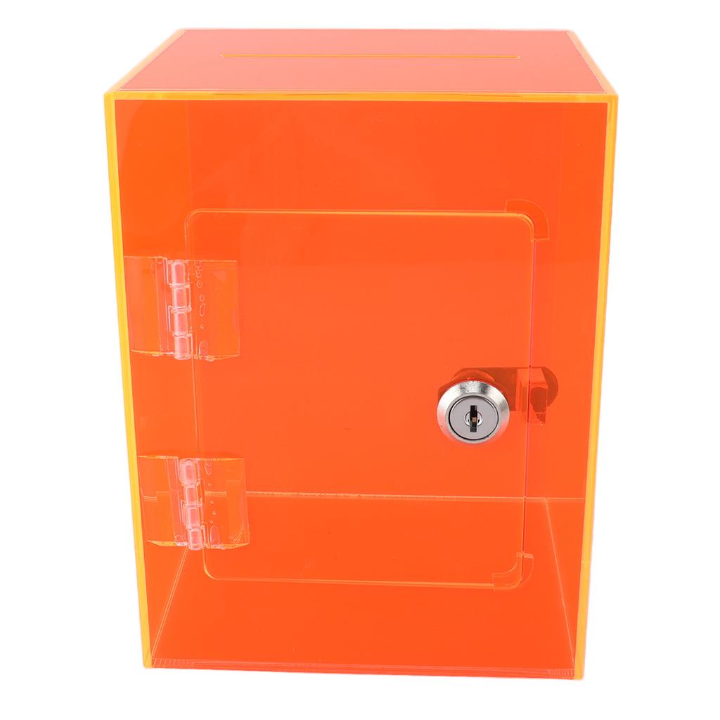 Clear Acrylic Piggy Bank for Adults Kids Openable Large Sturdy Money Saving Jar for Cash Coin with 2 Keys Red