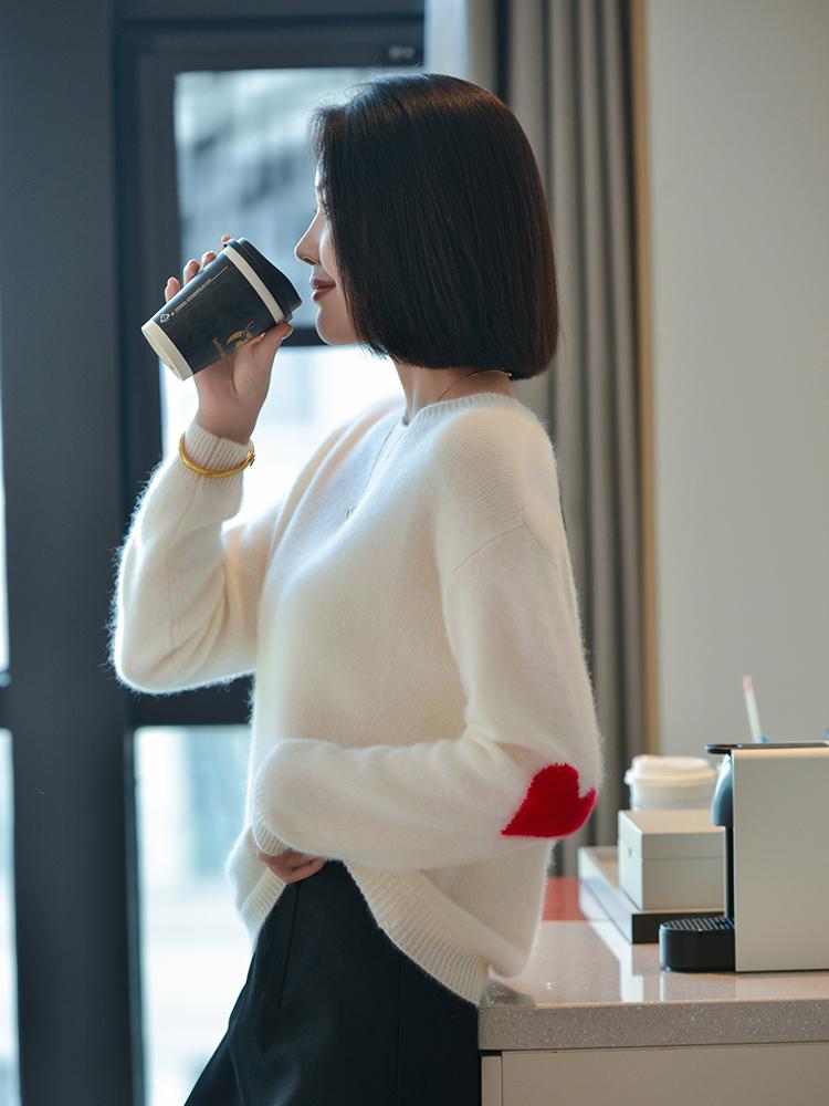 Women's Cashmere Sweater Qinghe Cashmere 30% Cashmere 70% Wool Autumn and Winter Cashmere Pullover Soft and Warm