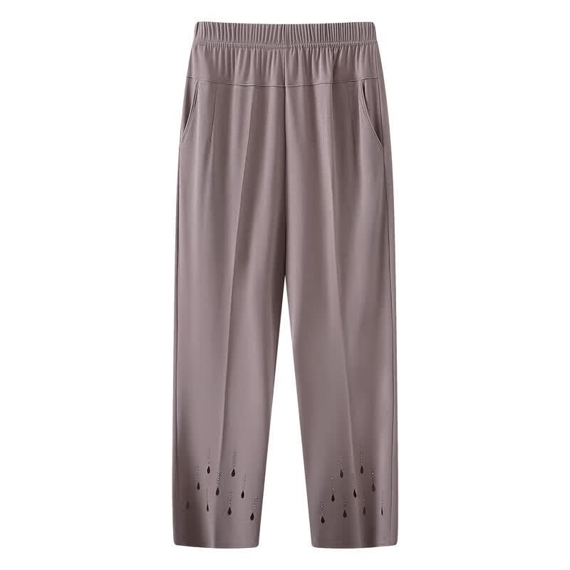 Women's Loose Fit Summer Ice Silk Capri Pants