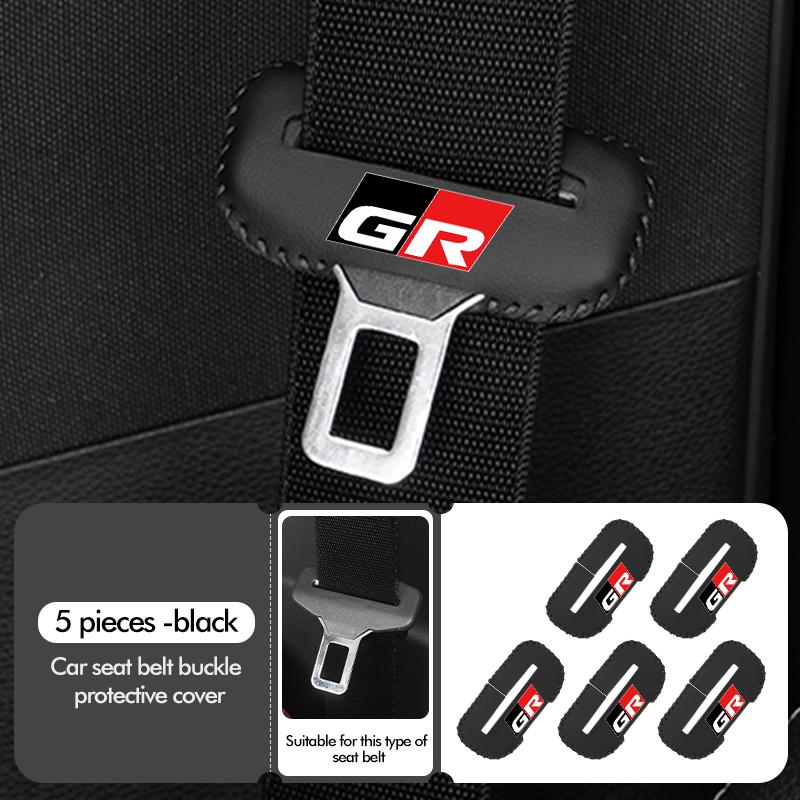 MZD1  For Toyota Car Seat Belt Buckle Plug Leather Car Seat Belt Clip Protective Covers Crown GR Corolla YARIS Auris C-HR Hilux Vios