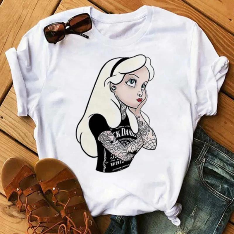 Summer Kawaii Princess Cotton T-Shirt Tops Harajuku Cartoon Graphic Tees Cute T-shirt Blouses Unisex