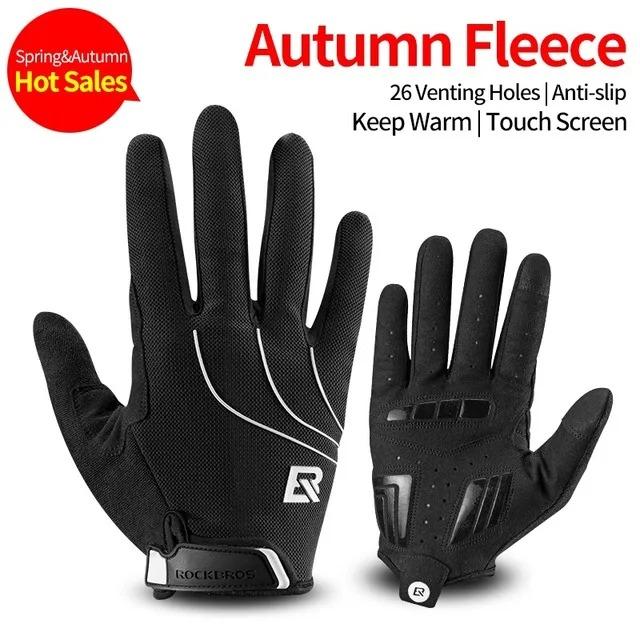 ROCKBROS Cycling Gloves Men Women Sports MTB Road Half / Full Finger Bicycle Gloves Breathable Shockproof Anti-slip Bike Gloves
