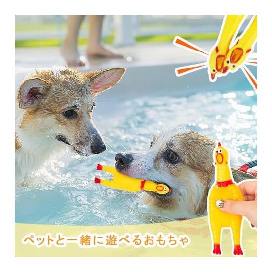 KALOLINNA Loud Roaring Chicken Funny Chicken Set of 2 Shouting Chicken Roaring Shouting Chicken Toy Chicken Dog Chew Toy Funny Chicken (16cm)