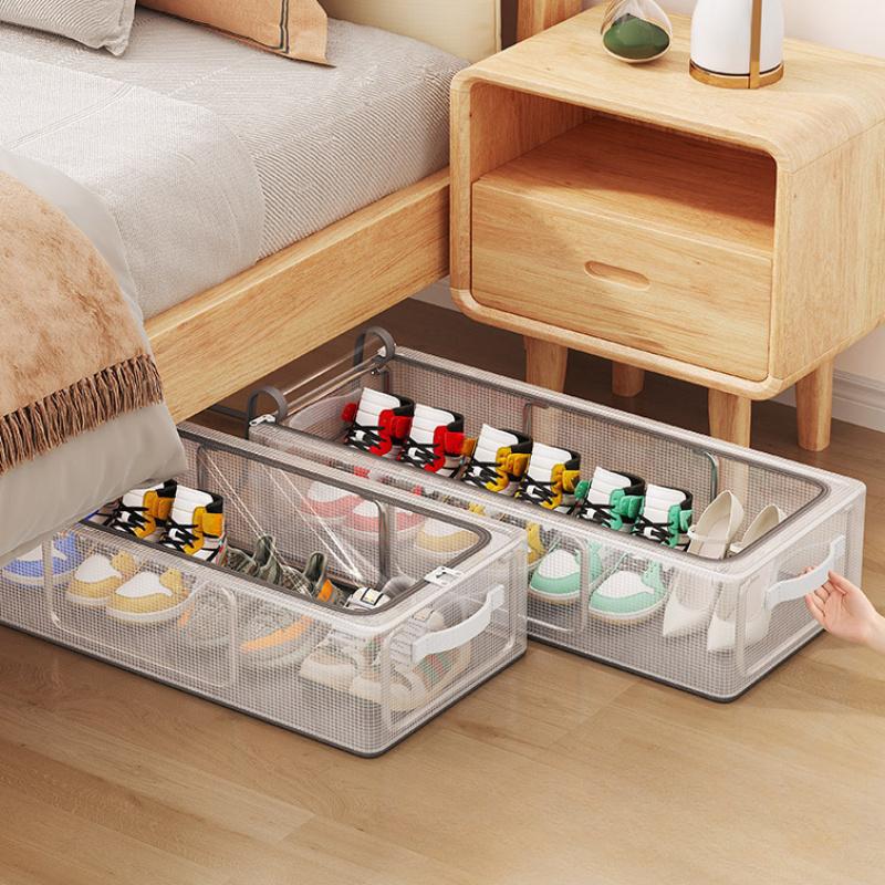 high qualityInstallation-free Household Transparent Shoe Storage Box - Thickened Foldable Storage Box - Bed Bottom Storage - For Men & Women -