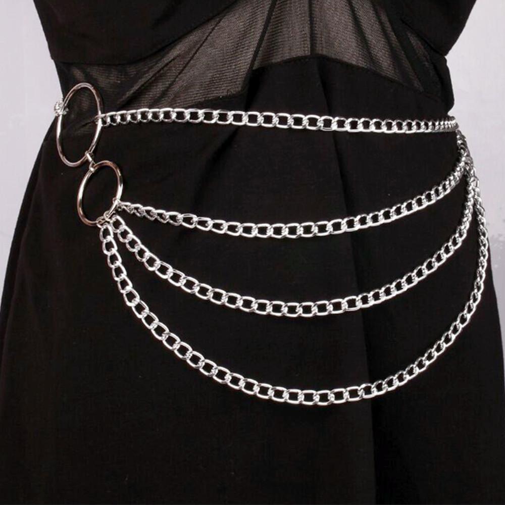 Simple Personality Versatile Geometric Waist Chain, Metal Sexy Multi-layer Fringed Fashion Body Chain