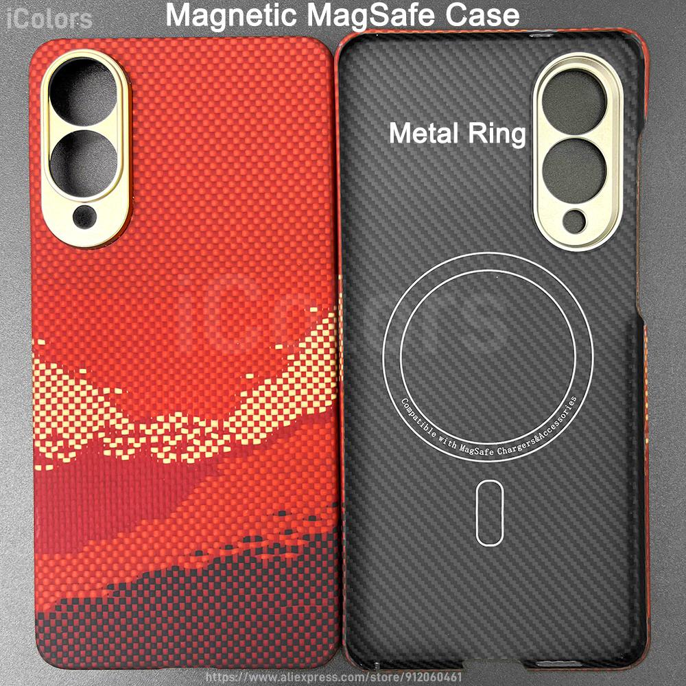 Magnetic Case for Samsung Galaxy S25 Edge Carbon Fiber Aramid Fiber Case MagSafe Cover Ultra-Thin Lightweight Case-less Feel