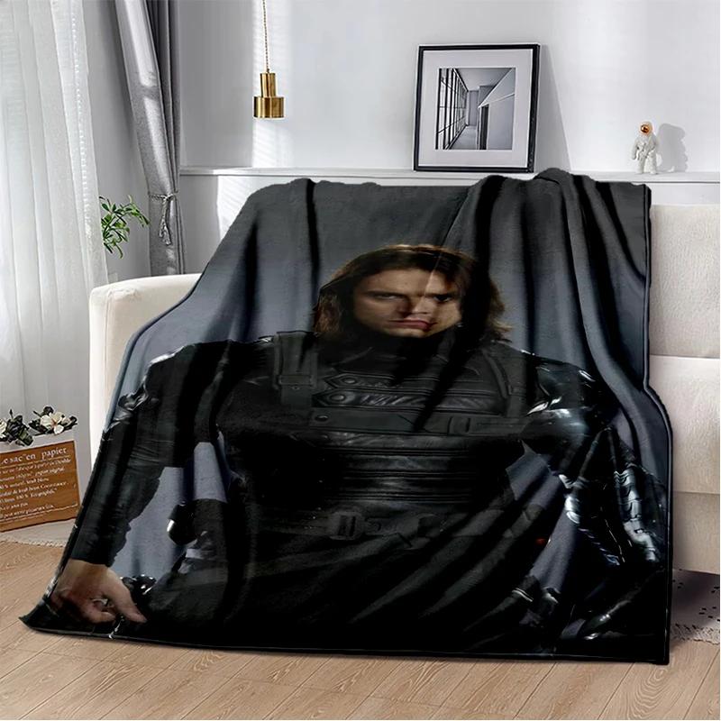 3D Sebastian Stan Handsome Actro Soft Flannel Blanket for Bed Bedroom Sofa Picnic,Throw Blanket for Cover Office Gift Kids
