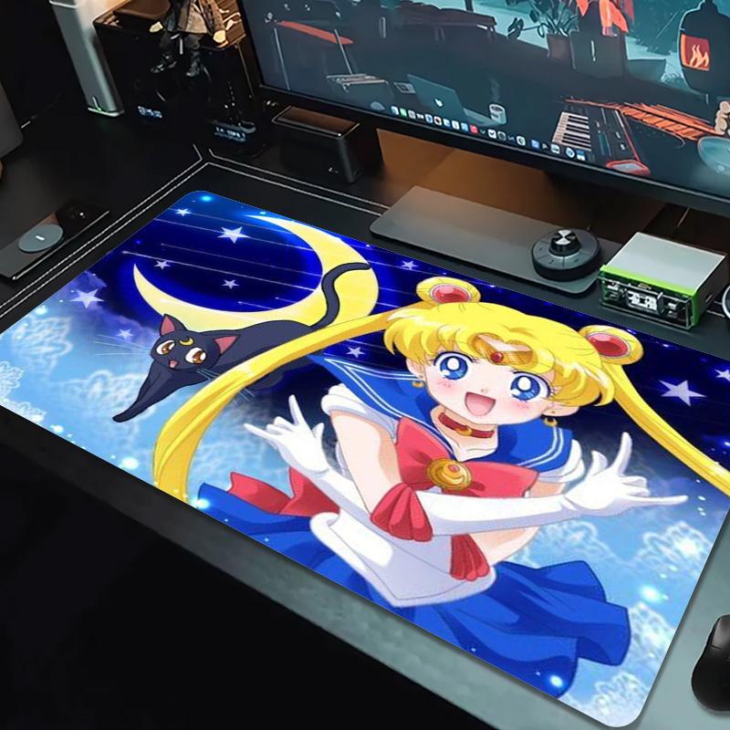 Magic Sailor Girl Color Mouse Pad Large Gaming Table Cushion Non-slip Laptop Tablet Big Mousepad XXL Mat Mini PC Playmat With Lock edge