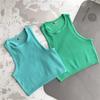 O-Ausschnitt Einfarbiges Crop-Top Damen Einfarbige Basic-T-Shirts Weste Nahtlos Streetwear Elastisches Gestrick Ärmellos Lässige Tanktops Damen