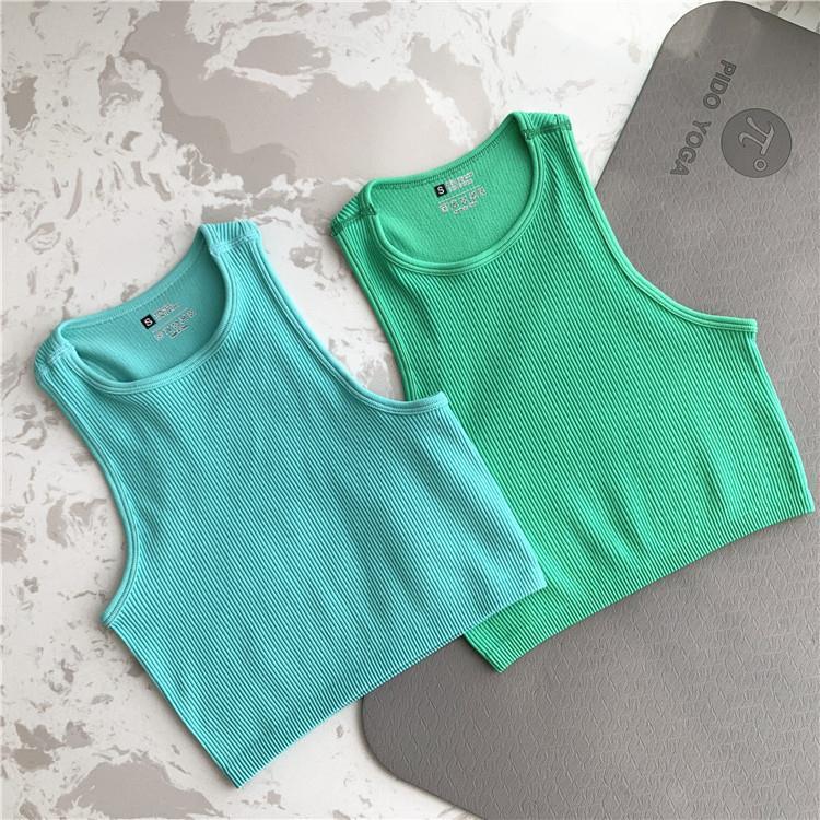 O-Ausschnitt Einfarbiges Crop-Top Damen Einfarbige Basic-T-Shirts Weste Nahtlos Streetwear Elastisches Gestrick Ärmellos Lässige Tanktops Damen