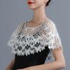 Cape Hollow Out Crochet Shawl White Knitted Scarves Retro Blouse Shoulders Fake Collar  Spring