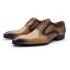 Herrenmode Handgefertigte Echtleder Oxford Schuhe Schwarz Khaki Formell Business Anzug Hochzeitsfeier Geeignet