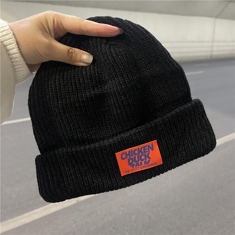 Hat Couple Winter Wool Female Trendy Brand Cold Boys Melon Fur Hat White Knitted Men's Hat Autumn and Winter