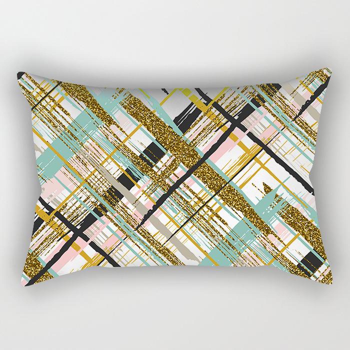 Nordisch Abstrakt Bunt Linien Geometrisch Langer Kissenbezug Zuhause Sofa Kissen Auto Büro Lendenkissen