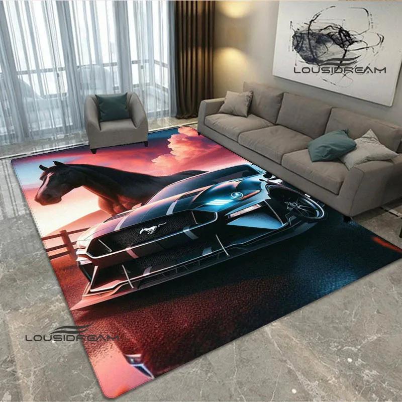 3D M-Mustang car logo printed carpet kitchen mats Non -slip carpet outdoor carpets area rug bedroom decor birthday gift
