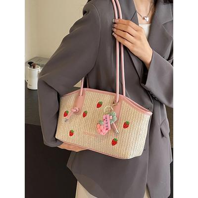 Summer Beach Holiday Straw Bags for Women New Large Capacity Fashion Shopping Tote Bag Lady Casual One Shoulder Bag