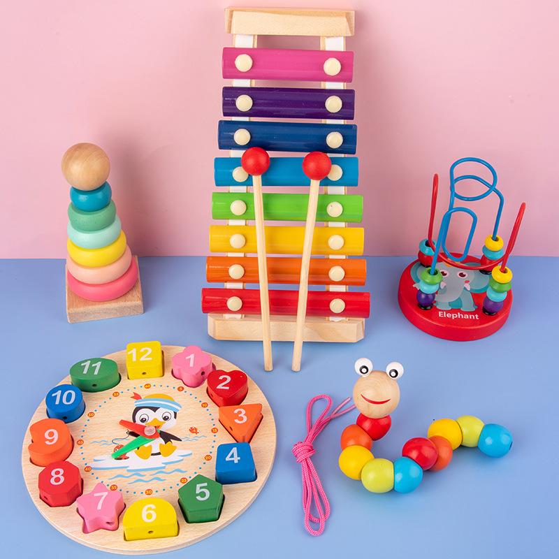 Non-Toxic Baby Educational Toys Montessori Wooden Toys Early Learning Baby Birthday Christmas New Year Gift Toys For Children Gyh