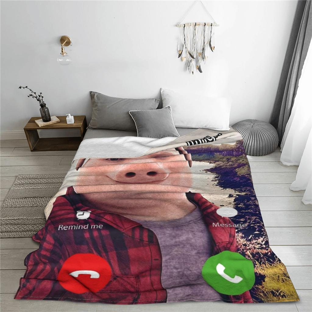John Pork volá Vtipný meme deka Super měkká teplá Přehozová deka na pohovku 50x60 palců Více velikostí Kus koberce