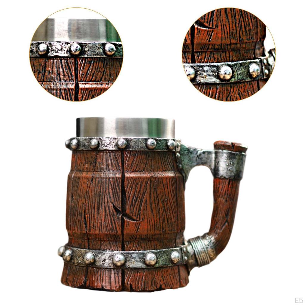 Bar Restaurant Mug Barrel Drinkware with Handle Coffee Medieval for Party