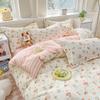 Vintage Floral Bedding Set Ins Single Double Size Duvet Cover No Filler Flat Sheet Pillowcase Soft Girls Home Bed Linens