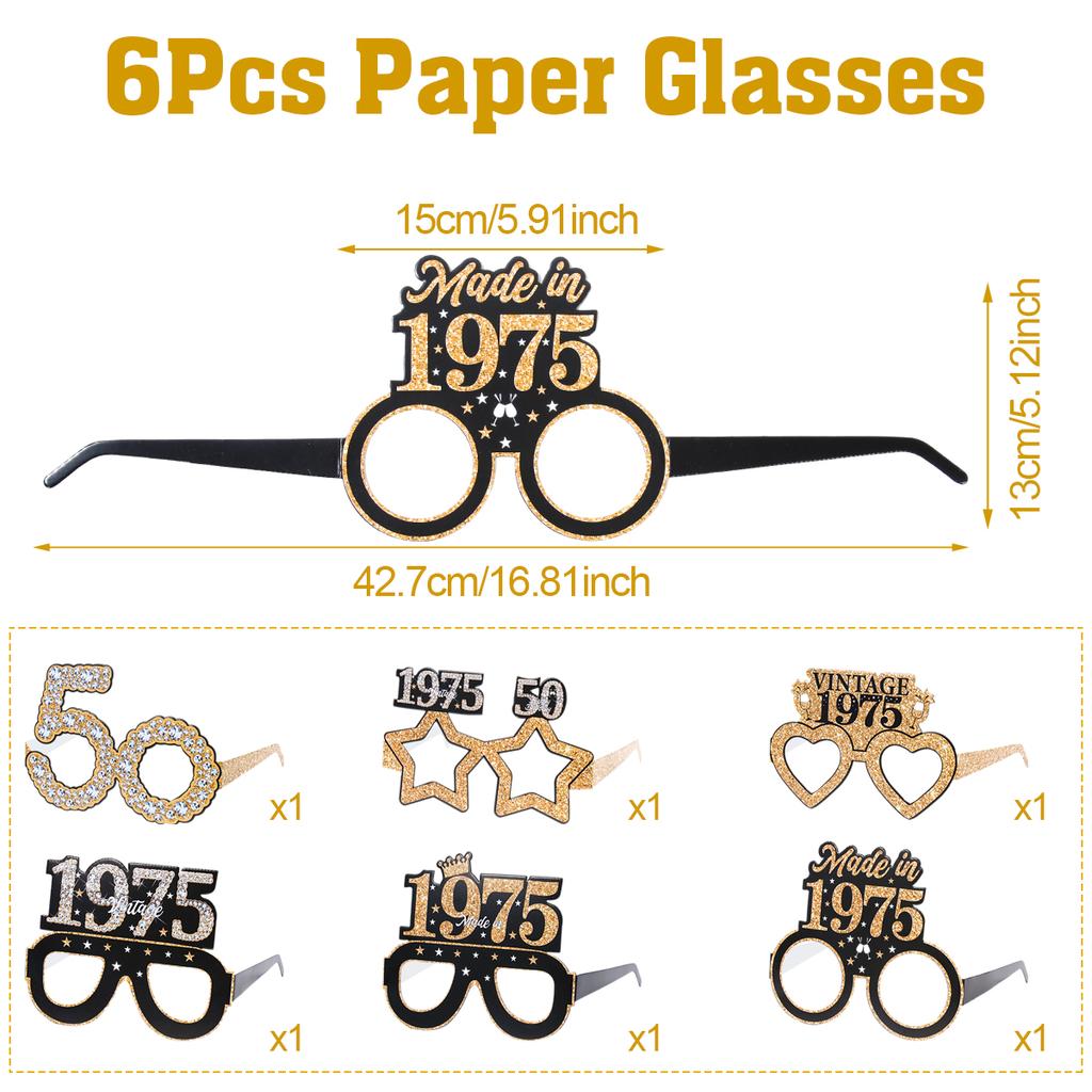 30th 40th 50th 60th 70th Balck Birthday Glasses Photography Props Celebrate Birthday Party Decoration Adults Anniversary Decor
