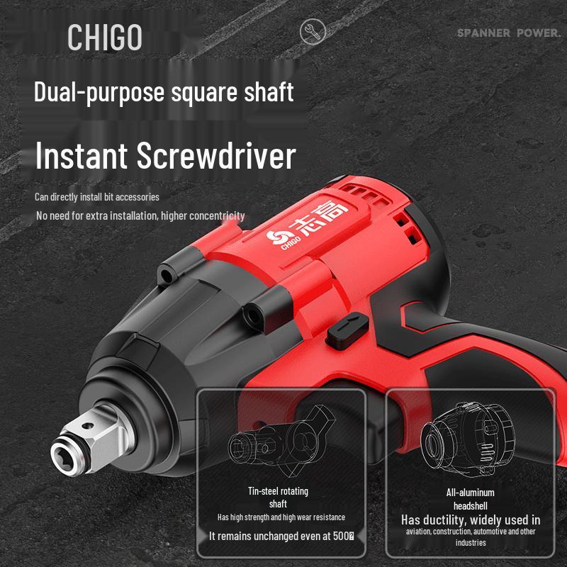 Zhigo High-Torque Brushless Lithium Electric Impact Wrench CN Plug (adapter Included)