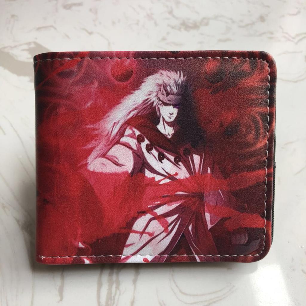 Naruto Wallet Anime Figure Uchiha Madara Kakashi Sasuke Pu Leather Short Coin Purse Multi Functional Wallet Card Holder Gift