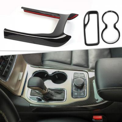 Carbon Fiber Gear Shift Cup Holder Panel Trim Cover for Jeep Grand Cherokee 14+