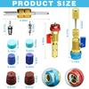 31 PCS Valve Core Quick Remover Installer Tool Set, High Low Pressure Coupler Valve R134a Ac Valve Core Remover & Installer Kit