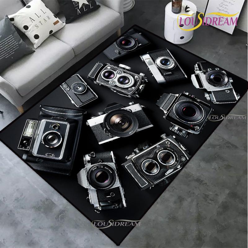 Vintage Camera carpet children play Rug living room bedroom Kitchen non-slip Mats Decor photography props birthday gift Alfombra