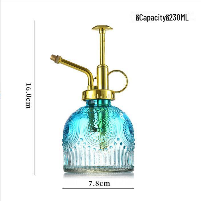 Retro Sunflower Glass Watering Can & Sprayer for Garden