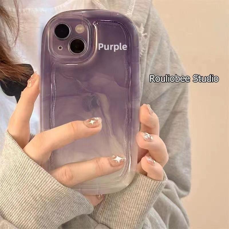 

Цветопередача Прозрачный Креативный Чехол для Мобильного Телефона Защитная Крышка для iPhone 15PLUS 14 13 12 11 X XS XR iPhone 13 mini&Case фиолетовый
