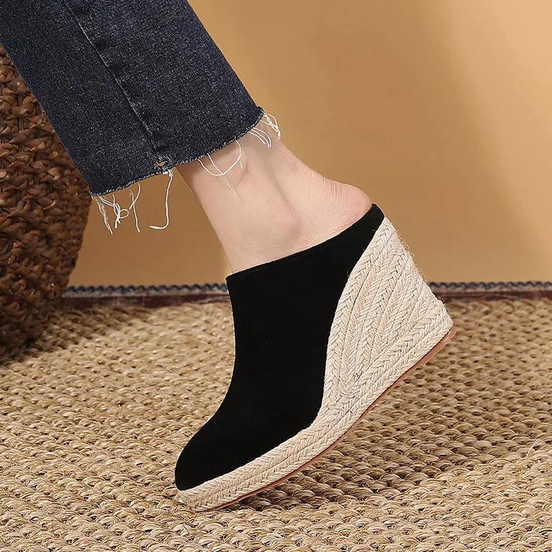 Fashion Spring Summer Fashion High Heels Women Party Shoes Brand Modern Elegant Ladies Wedges 9cm Women Pumps Black D293