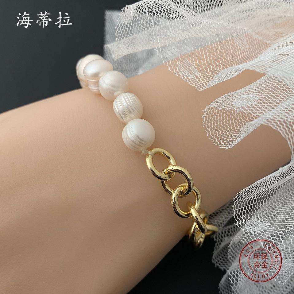 Konformes Perlenlegierungsarmband, Böhmisches Nischendesign Barock Damenarmband