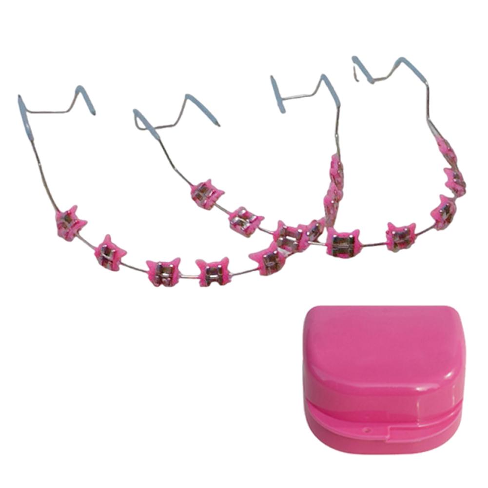 Fake Braces Colorful Brackets For Teeth Temporary Metal Wires Metal Bracket Orthodontic Ligature Ties Dental Decor Accessories