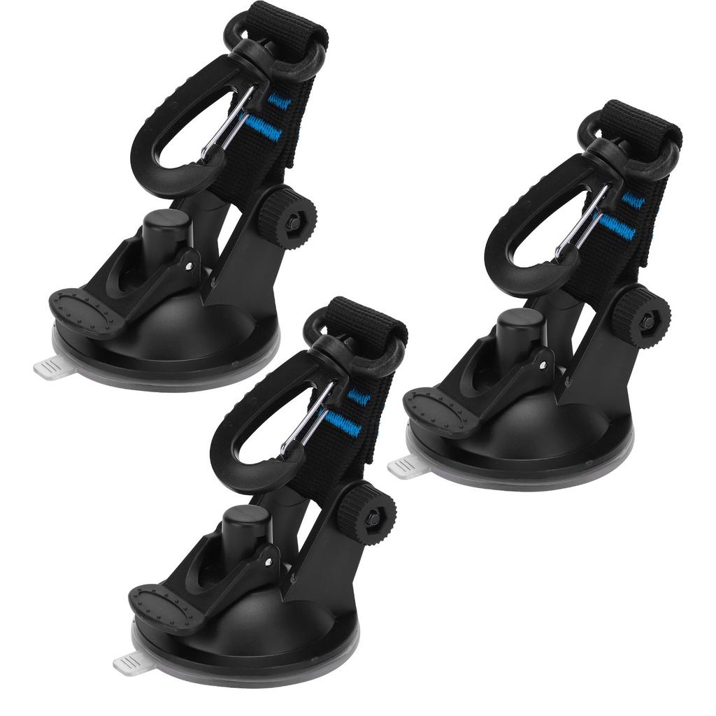 3PcsSet Portable Suction Cup Hook Tent Fixing Carabiner Reusable Rotation Suction HookBlue