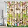 Easter Rabbit Waterproof And Mildew-Proof Polyester Bathroom Shower Curtain Shower Curtain Partition Curtain Free Of Punching