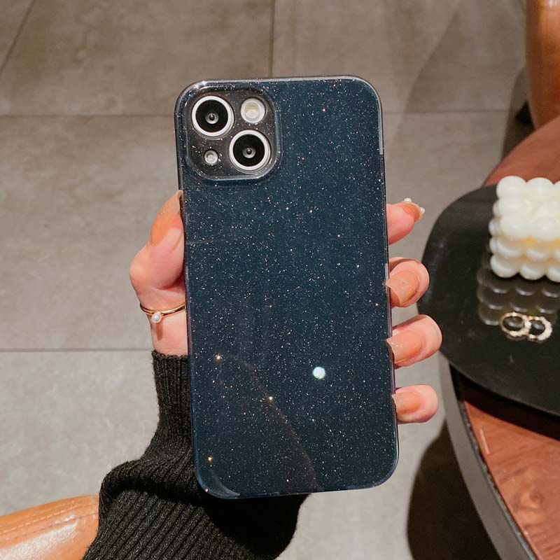 Solid Color Crystal Glitter Phone Case for IPhone 16 15 13 14 Plus 12 11 Pro Max Soft Silicone Candy Jelly Protective Back Cover