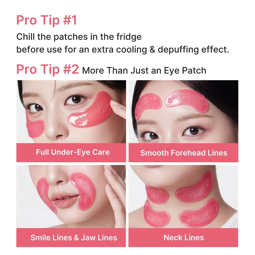 medicube PDRN Pink Collagen Jelly Eye Mask 1 Pair (2 Patches) Single Pouch