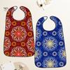 Washable Clothing Protector Adult Bib, Waterproof Easy Clean Feeding with Floral Elderly Mealtime Bib Printed, Protector, for Seniors Dining