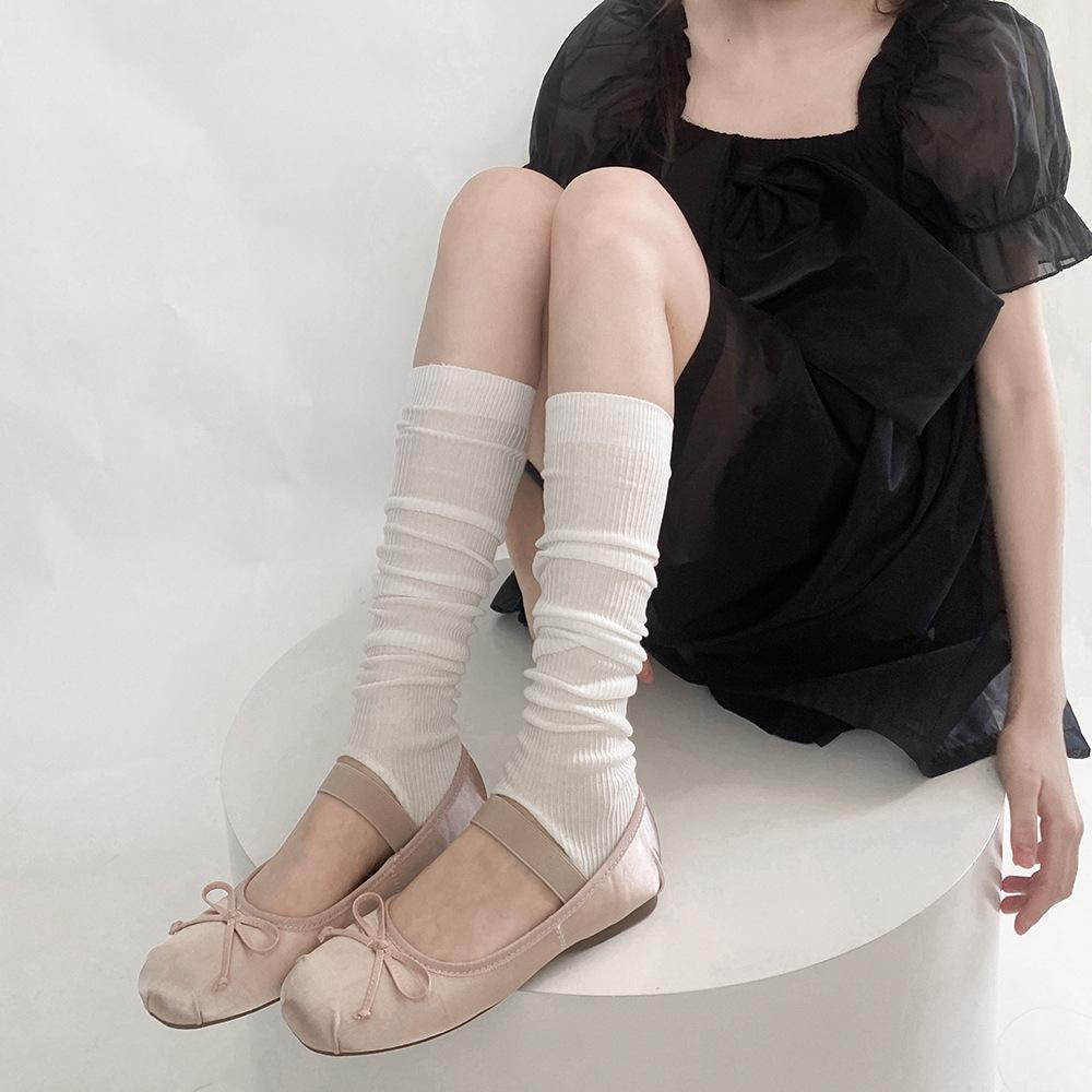 Soild Color Women Leg Warmers Summer Long Socks Women Stockings JK Lolita Girls Kawaii Cute Ruffle Socks Foot Cover Leg Warmers