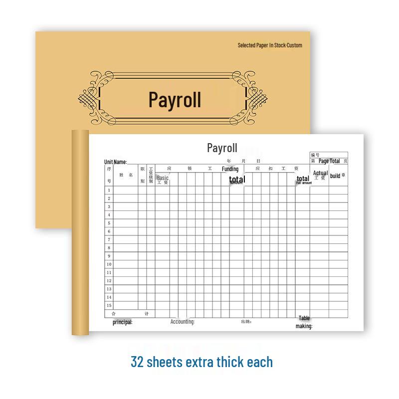

Employee Attendance Sign-in Book for Work and School, Customizable Salary and Accounting Sheet Notebook