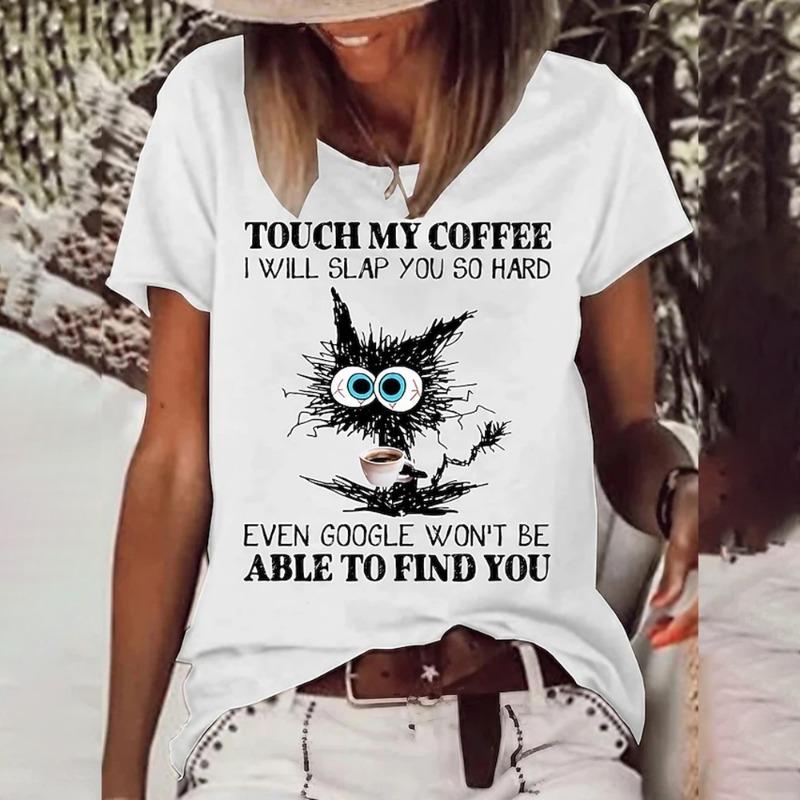 Mode Damen Rundhals Kurzarm T-Shirt Lustige Explodierende 3D Kätzchen Bedruckte Kurzarm Tops Für Damenbekleidung Sommer