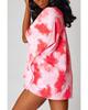 Azura Exchange Red Plus Size Tie-dye Print 3/4 Sleeve Tunic Top