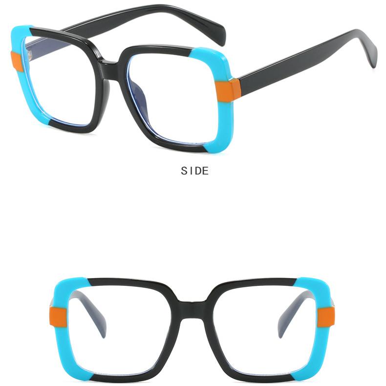 Damebriller personlig fargeblokk firkantet brilleinnfatning anti-blått lys optisk brilleinnfatning godteri farge flatt speil