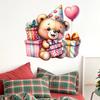 Cute Cartoon Birthday Bear Wall Stickers, Self-Adhesive Decor for Kids Room Bedroom Dorm Room Gift Decoration